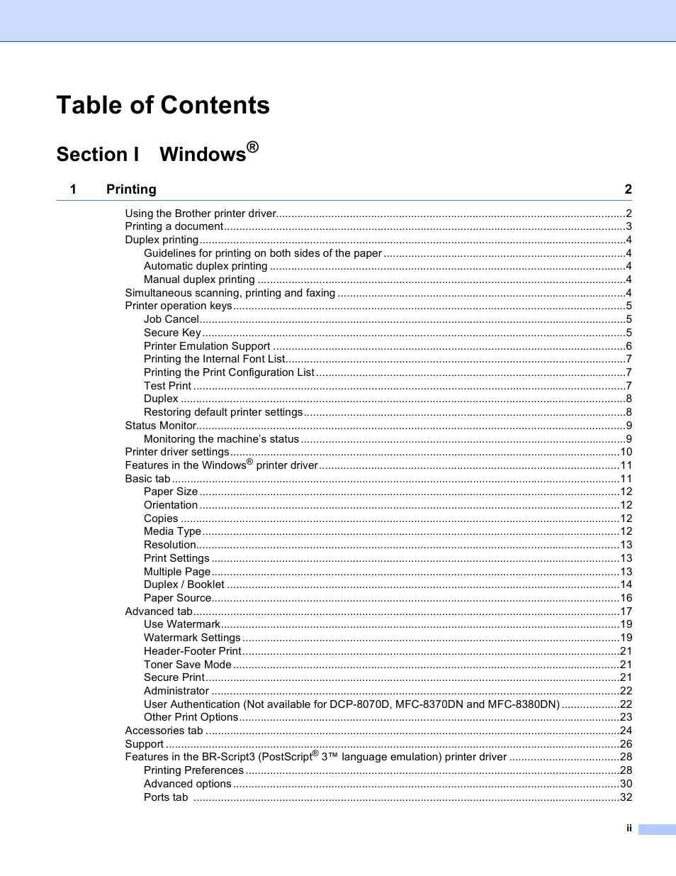 Brother MFC 8480DN User Manual | Page 3 / 228