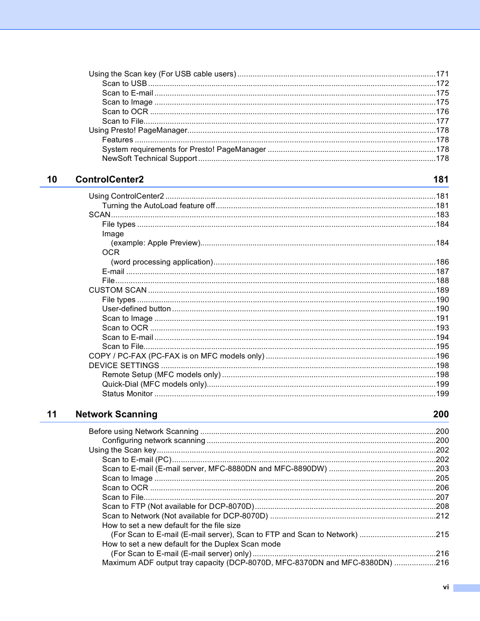 Brother MFC 8480DN User Manual | Page 7 / 228