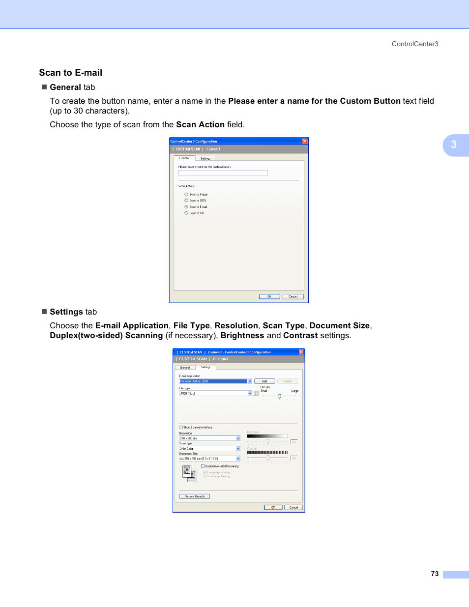 Scan to e-mail | Brother MFC 8480DN User Manual | Page 81 / 228