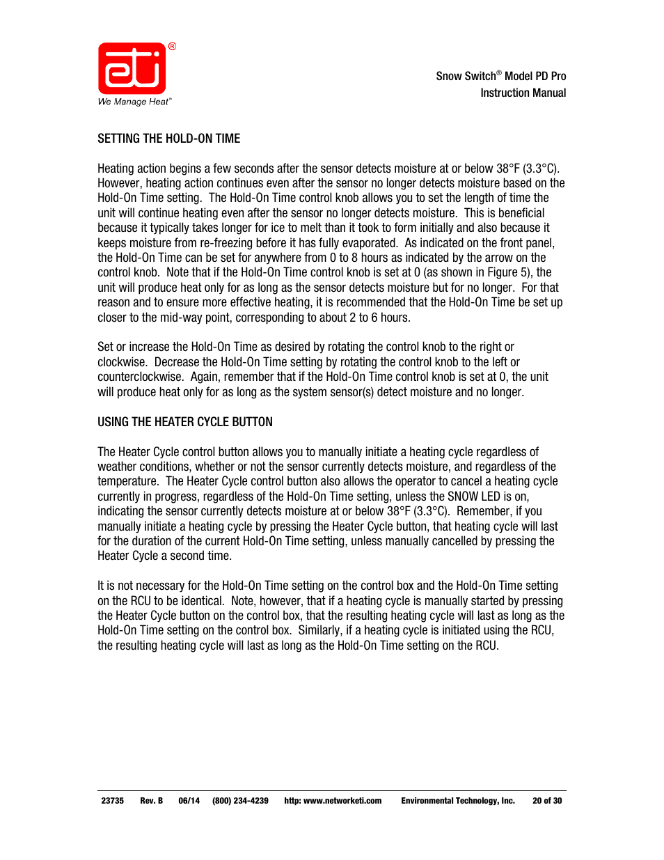 WarmlyYours PD Pro Snow Switch User Manual | Page 20 / 30