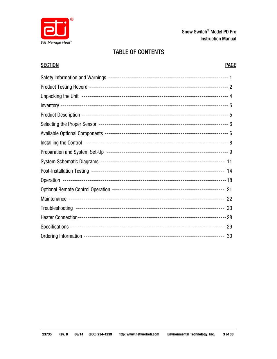 WarmlyYours PD Pro Snow Switch User Manual | Page 3 / 30