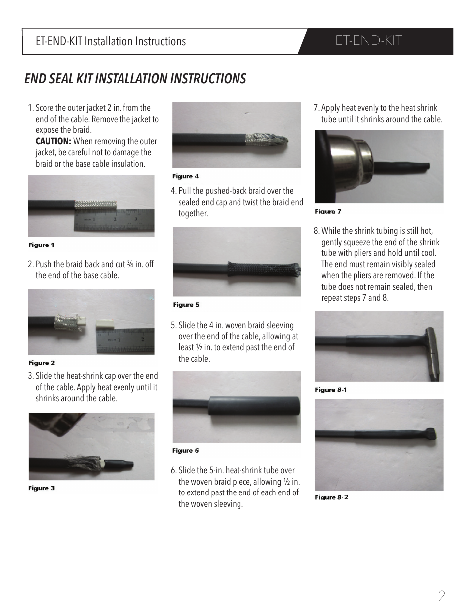 End seal kit installation instructions, Et-end-kit, Et-end-kit installation instructions | WarmlyYours JSR12 ET-End-Kit End Seal Ki User Manual | Page 3 / 3