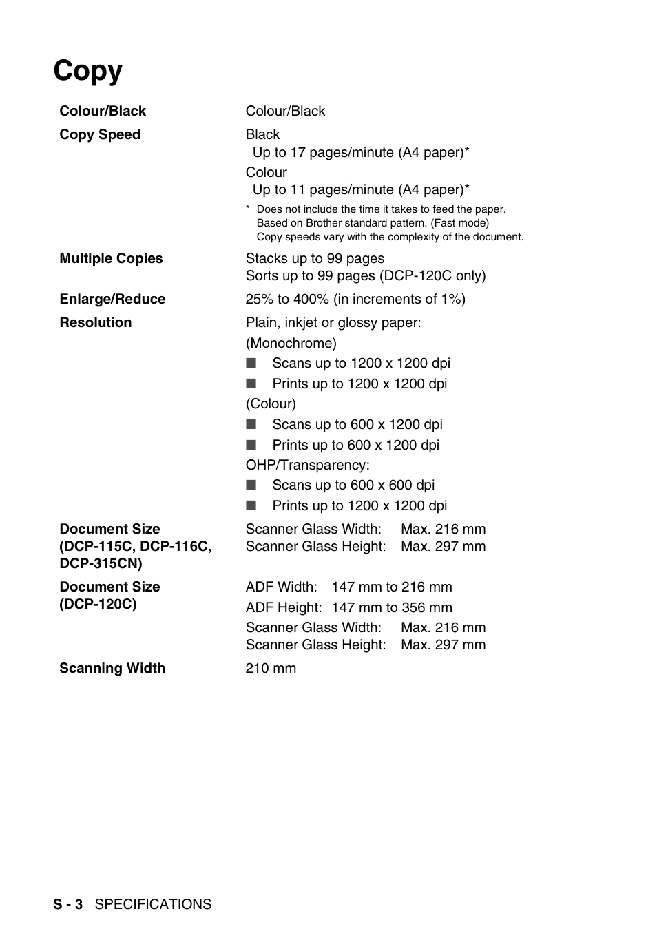 Copy | Brother DCP-116C User Manual | Page 100 / 110