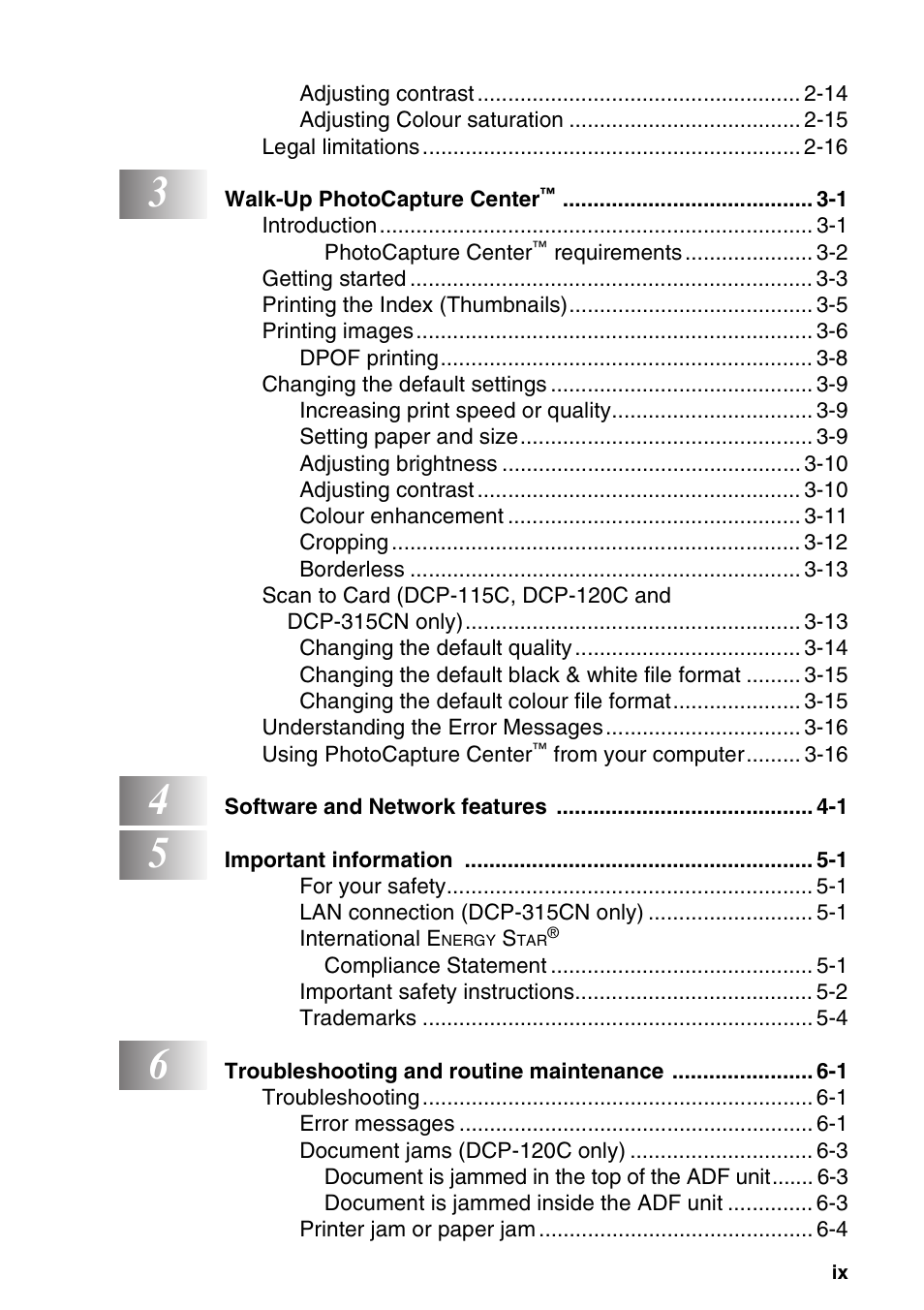 Brother DCP-116C User Manual | Page 11 / 110