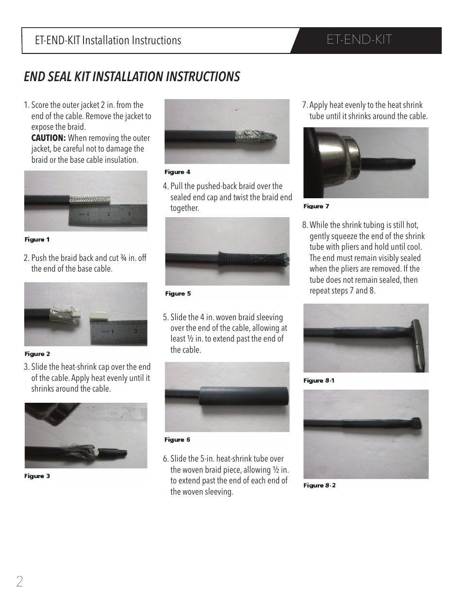 End seal kit installation instructions, Et-end-kit, Et-end-kit installation instructions | WarmlyYours JSR00 User Manual | Page 8 / 8