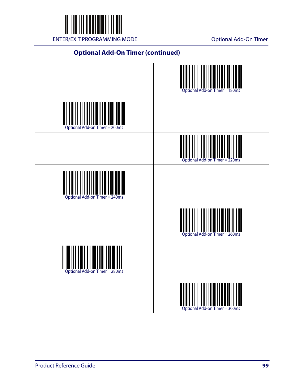Optional add-on timer (continued) | Wasp Barcode WLS9600 Product Reference Guide User Manual | Page 109 / 306