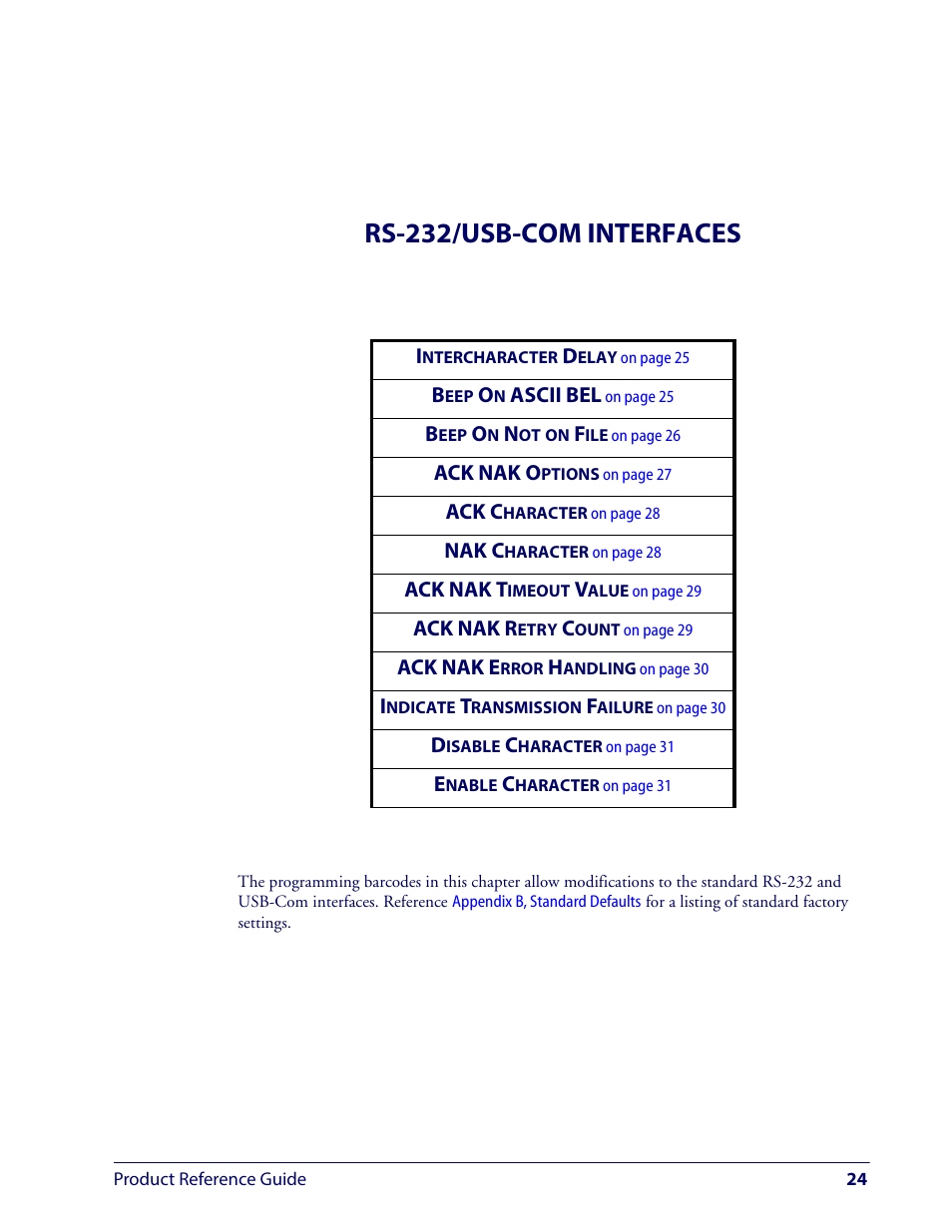 Rs-232/usb-com interfaces, Section, Rs-232/usb-com | Wasp Barcode WLS9600 Product Reference Guide User Manual | Page 34 / 306