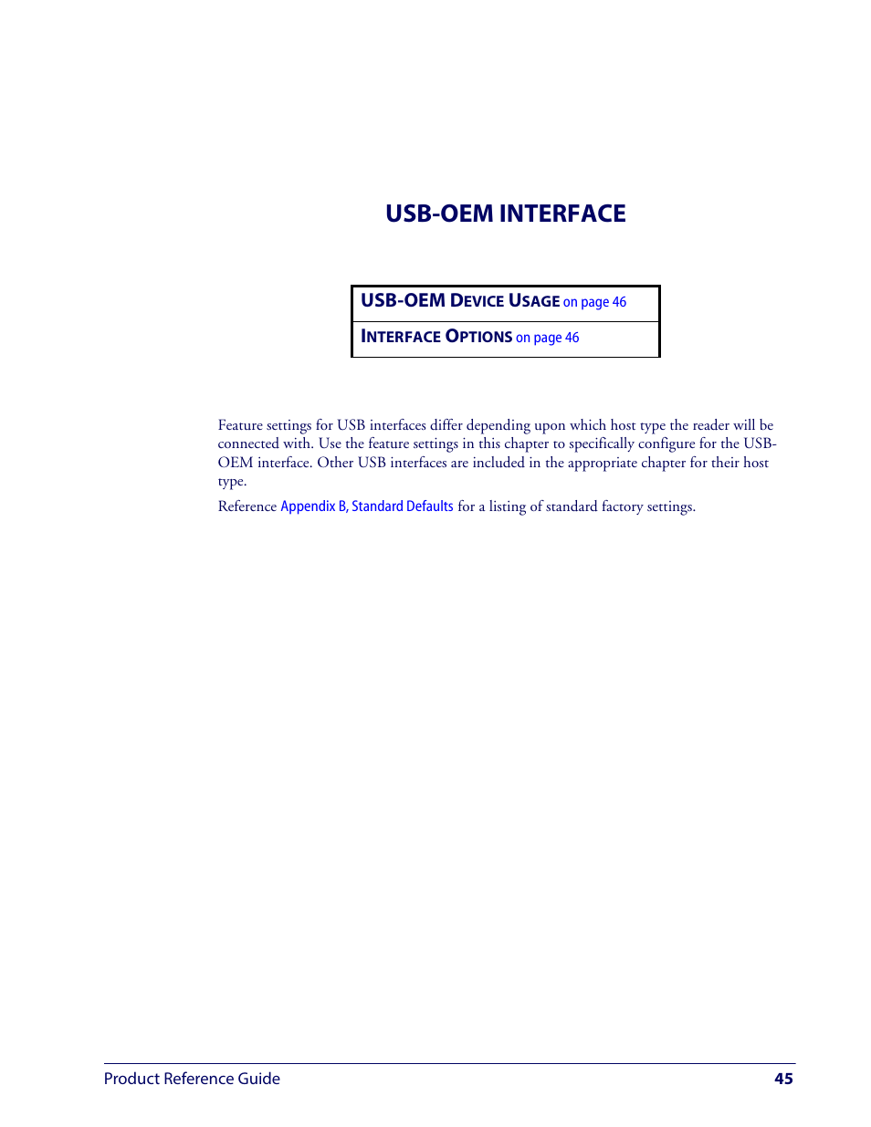 Usb-oem interface, Starting on | Wasp Barcode WLS9600 Product Reference Guide User Manual | Page 55 / 306