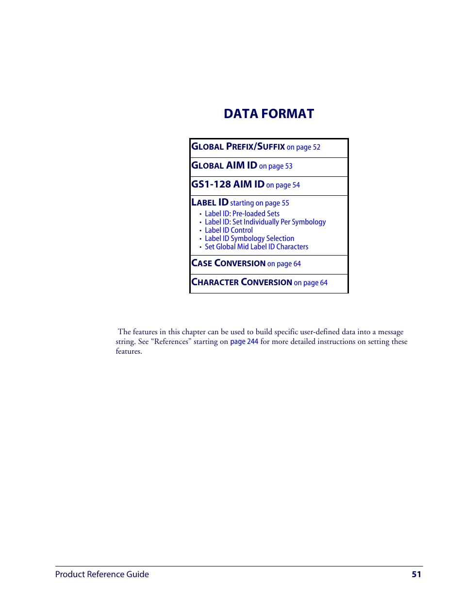 Data format | Wasp Barcode WLS9600 Product Reference Guide User Manual | Page 61 / 306