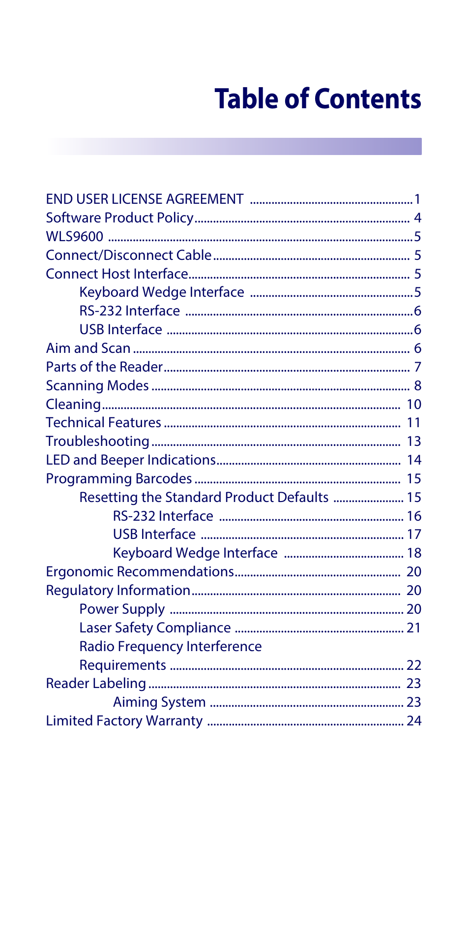 Wasp Barcode WLS9600 Quick Reference Guide User Manual | Page 3 / 32