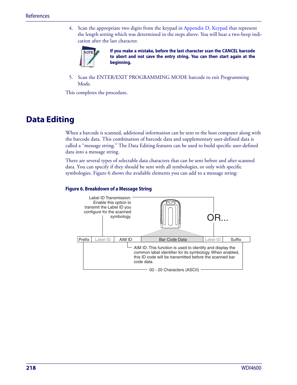 Data editing, For more detailed instruction, Diting | Wasp Barcode WDI4600 2D Product Reference Guide User Manual | Page 228 / 284