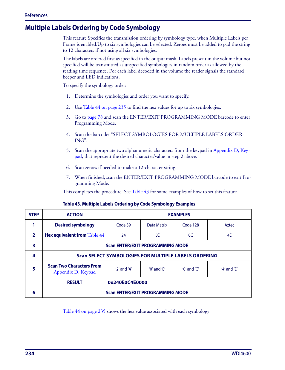 Multiple labels ordering by code symbology | Wasp Barcode WDI4600 2D Product Reference Guide User Manual | Page 244 / 284