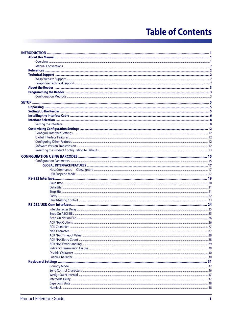 Wasp Barcode WDI4600 2D Product Reference Guide User Manual | Page 3 / 284