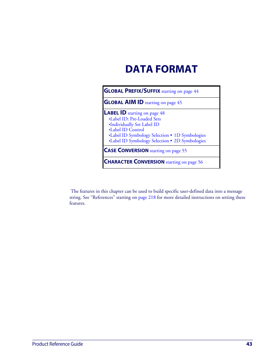 Data format | Wasp Barcode WDI4600 2D Product Reference Guide User Manual | Page 53 / 284