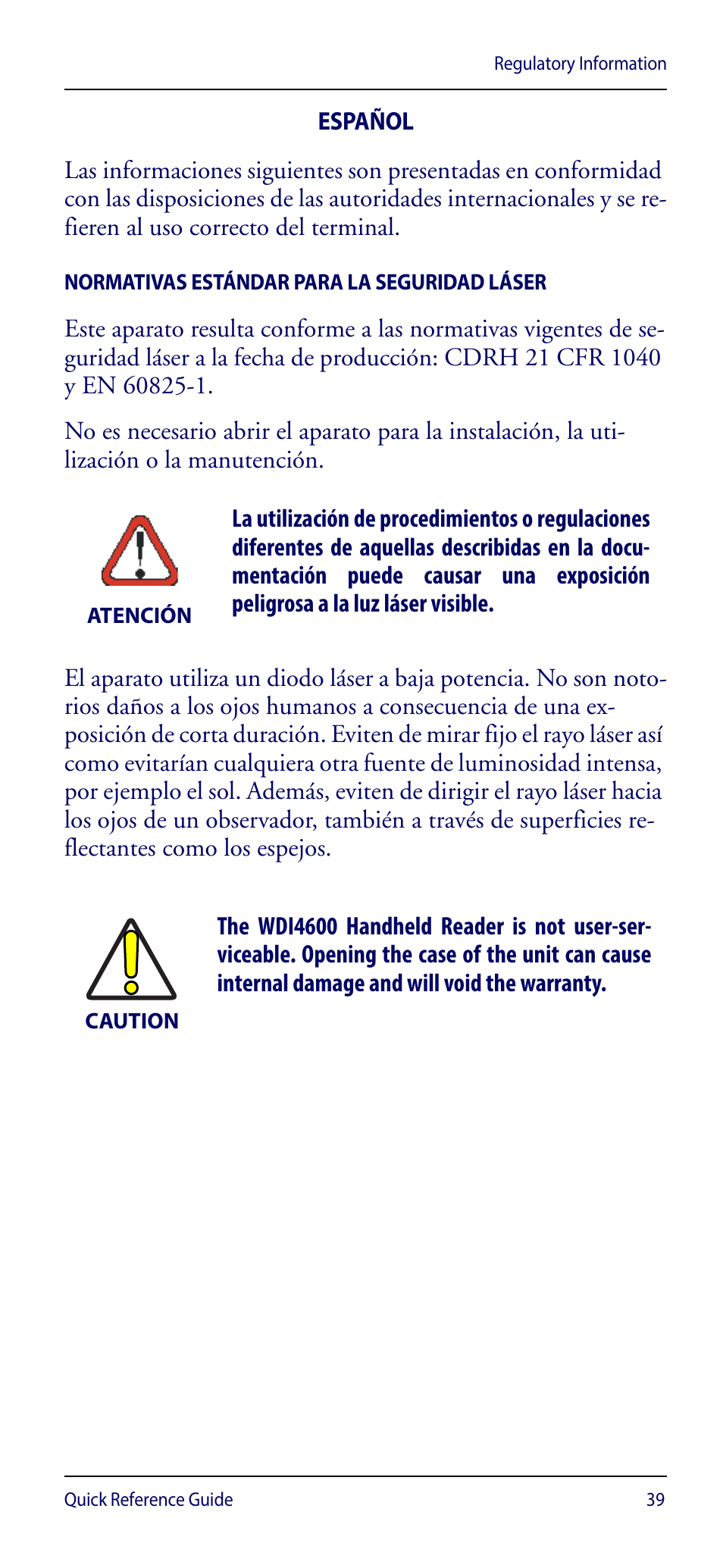 Wasp Barcode WDI4600 2D Quick Reference Guide User Manual | Page 43 / 48