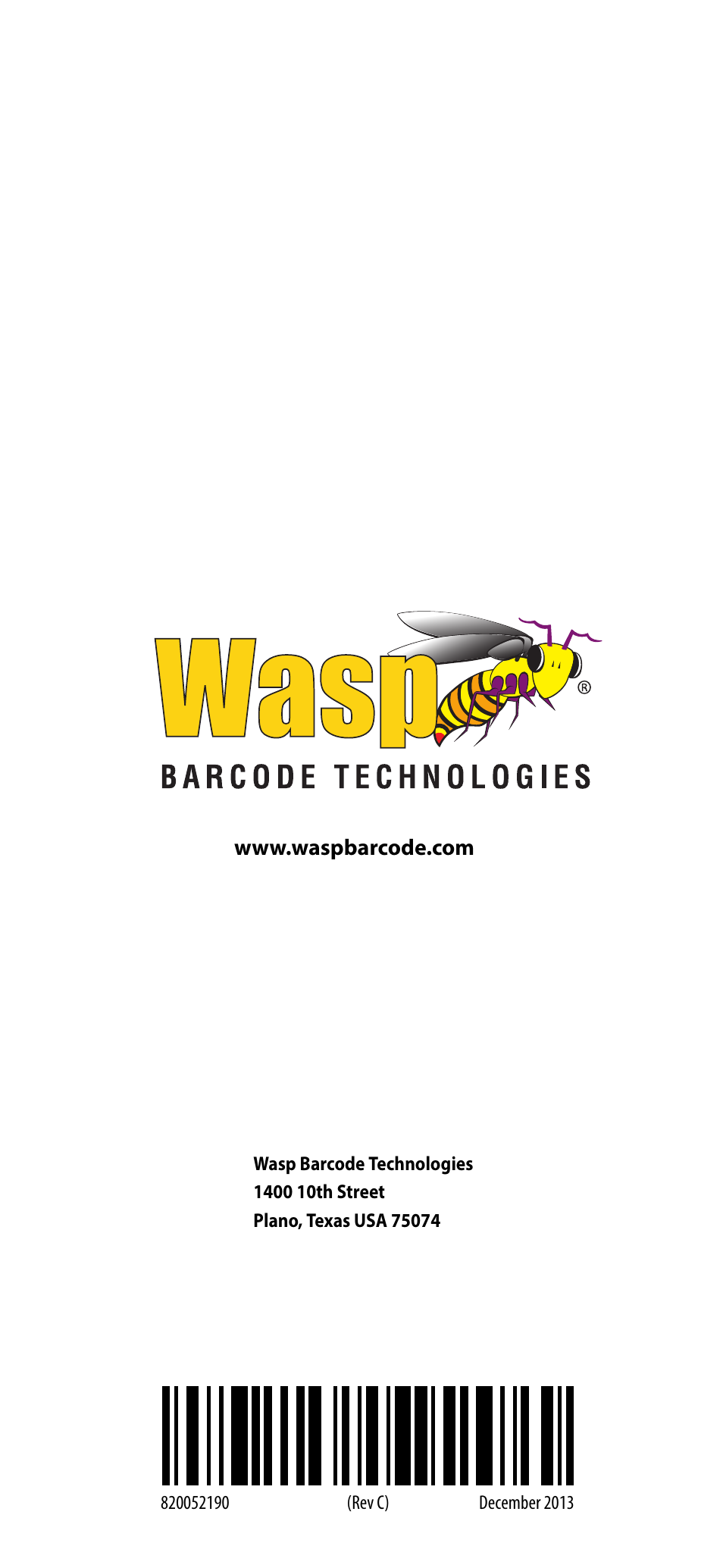 Wasp Barcode WDI4600 2D Quick Reference Guide User Manual | Page 48 / 48