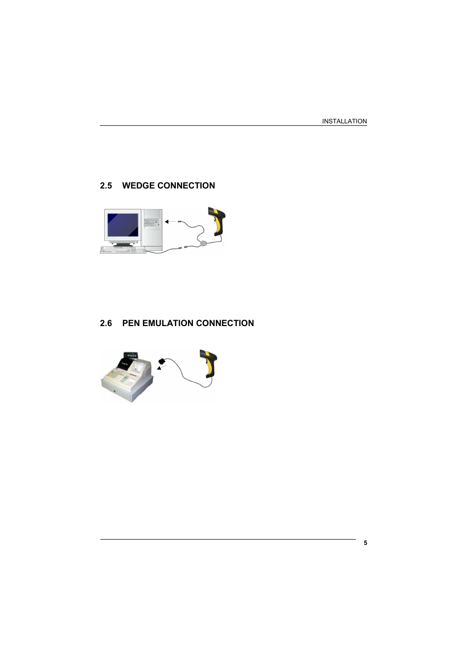 Wedge connection, Pen emulation connection | Wasp Barcode WLS8600 Product Reference Guide User Manual | Page 11 / 144