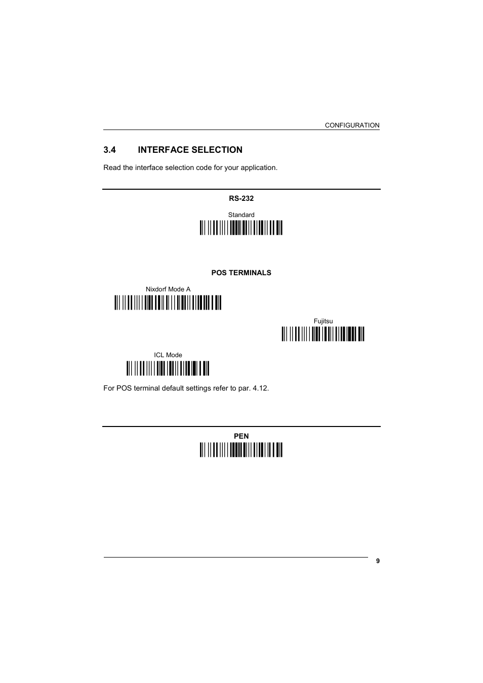 Interface selection, Ì$+cp0$-$î, Ì$+cm2ec0$->î | Ì$+cm1$-ио, М$+cm0$-ãî, Ì$+cp6$-bо | Wasp Barcode WLS8600 Product Reference Guide User Manual | Page 15 / 144