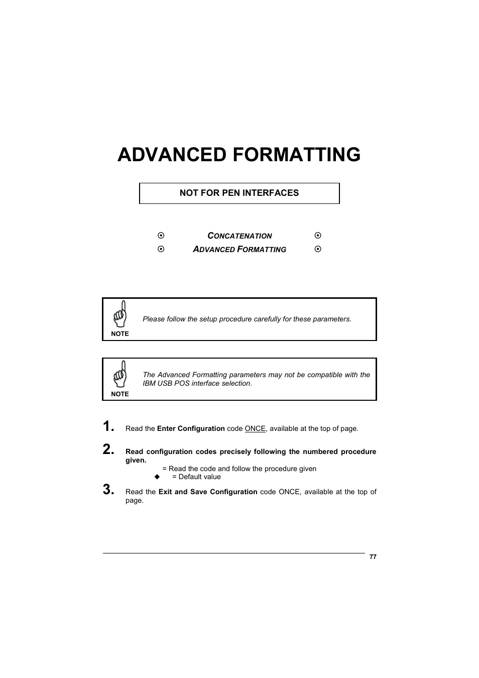 Advanced formatting | Wasp Barcode WLS8600 Product Reference Guide User Manual | Page 83 / 144