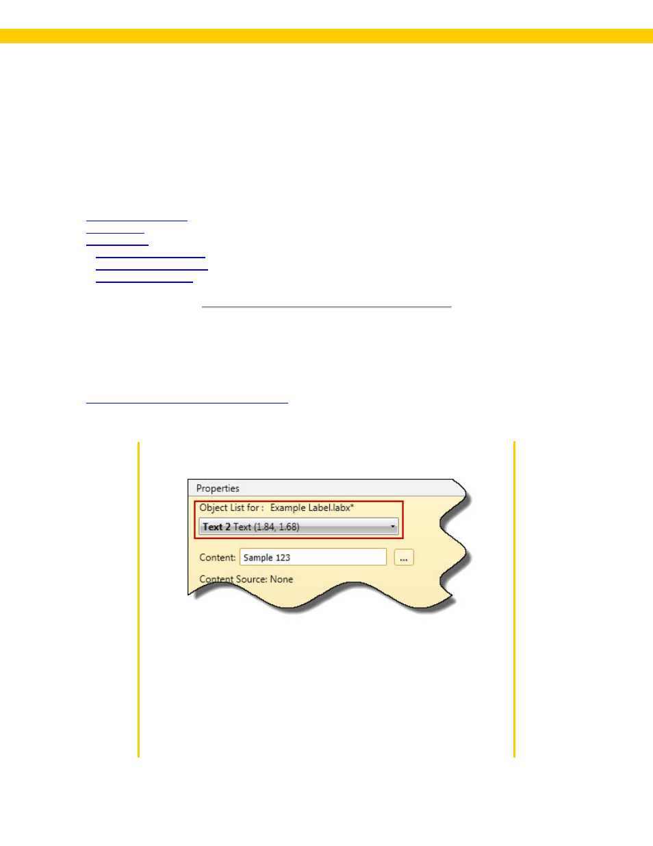 2 adding a text box: properties box, Content field - entering static data | Wasp Barcode WaspLabeler +2D User Manual User Manual | Page 105 / 205