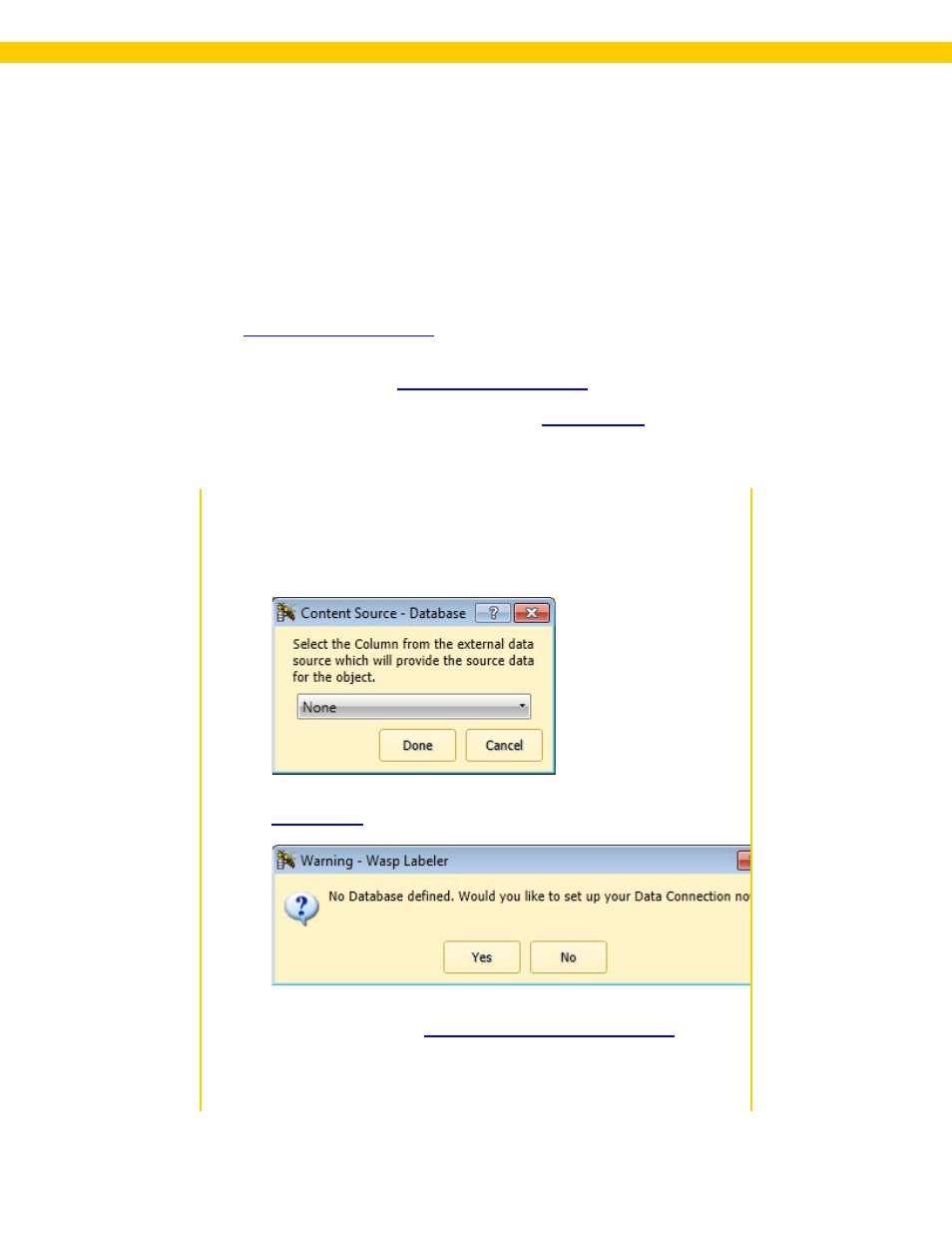 3 object data source - database, Database | Wasp Barcode WaspLabeler +2D User Manual User Manual | Page 115 / 205