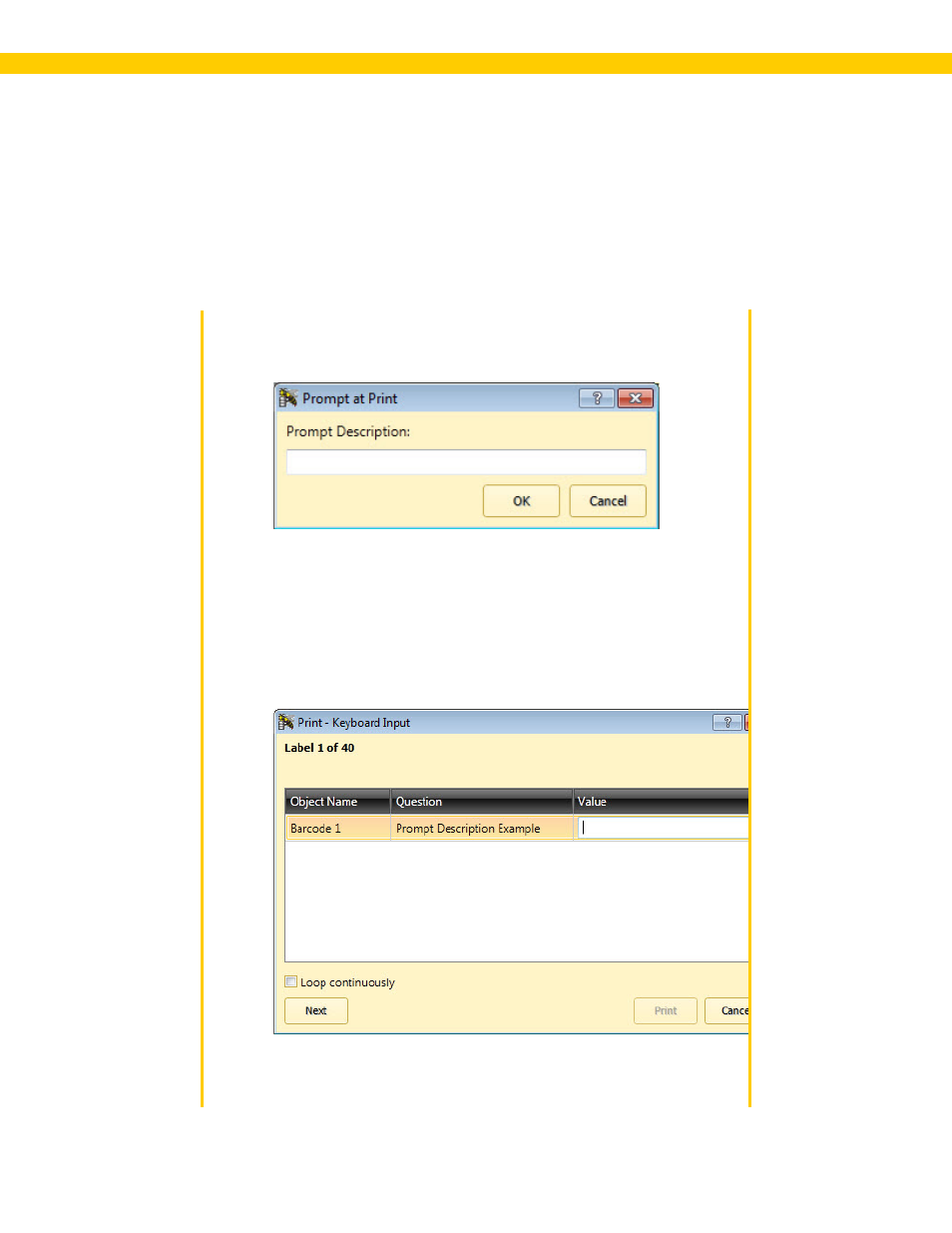 7 object data source - prompt at print | Wasp Barcode WaspLabeler +2D User Manual User Manual | Page 122 / 205