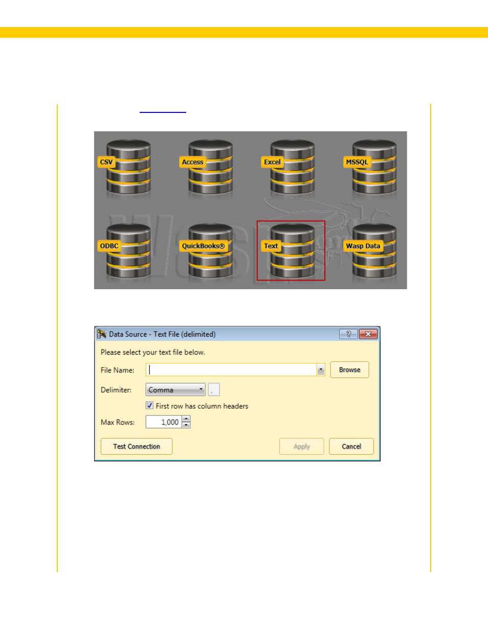 8 connecting to a text file (delimited) | Wasp Barcode WaspLabeler +2D User Manual User Manual | Page 156 / 205