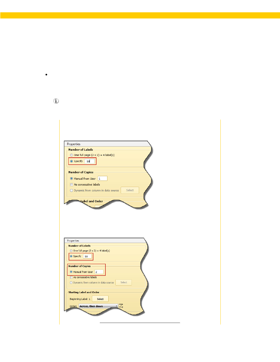2 print tab properties box - number of copies | Wasp Barcode WaspLabeler +2D User Manual User Manual | Page 185 / 205