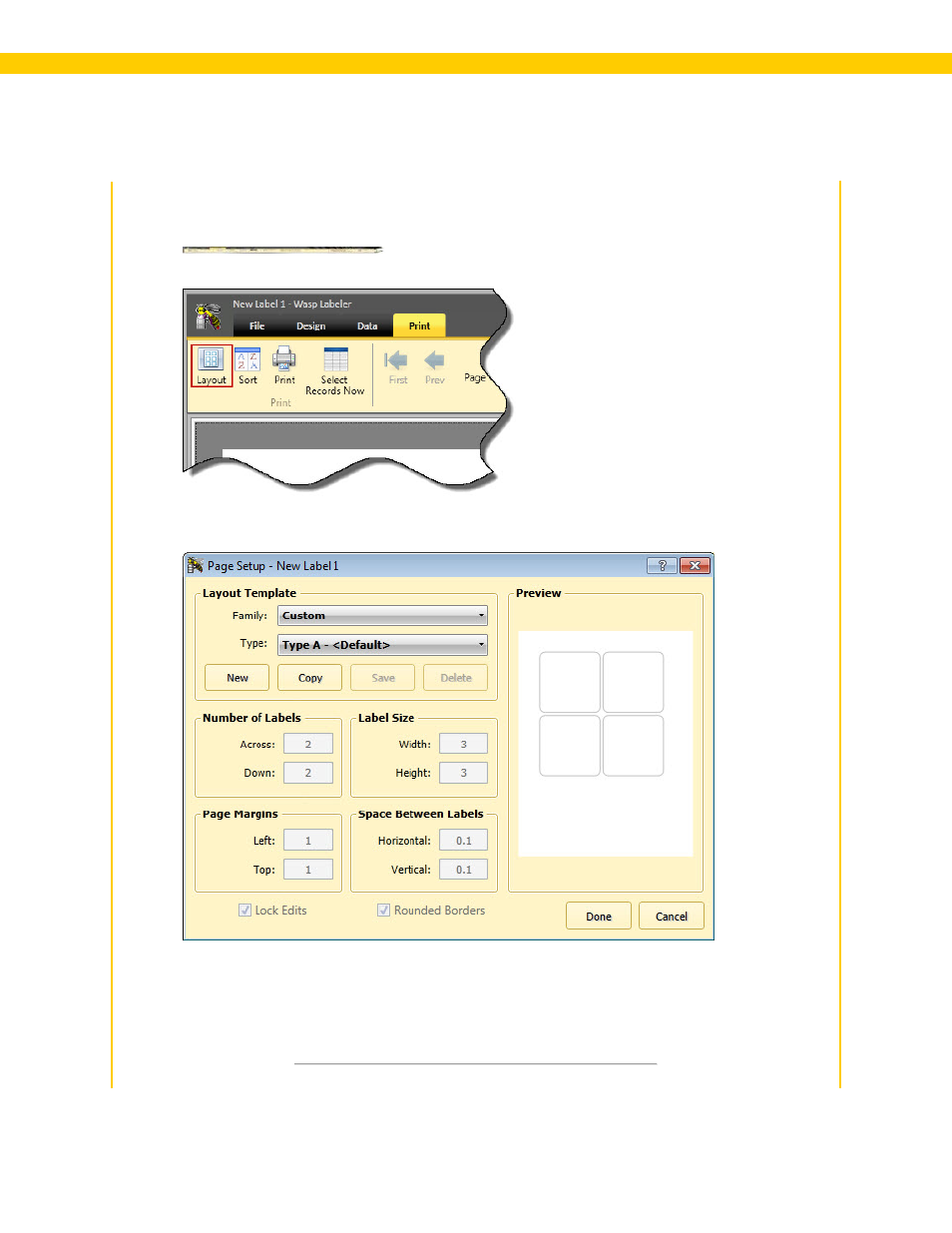 1 access and use the page setup screen | Wasp Barcode WaspLabeler +2D User Manual User Manual | Page 192 / 205