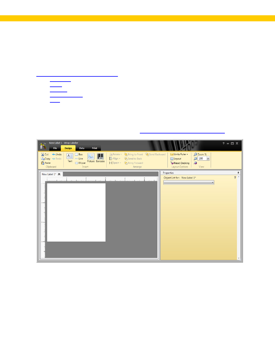 Chapter 3 - design tab, Design tab, Design | Wasp Barcode WaspLabeler +2D User Manual User Manual | Page 58 / 205