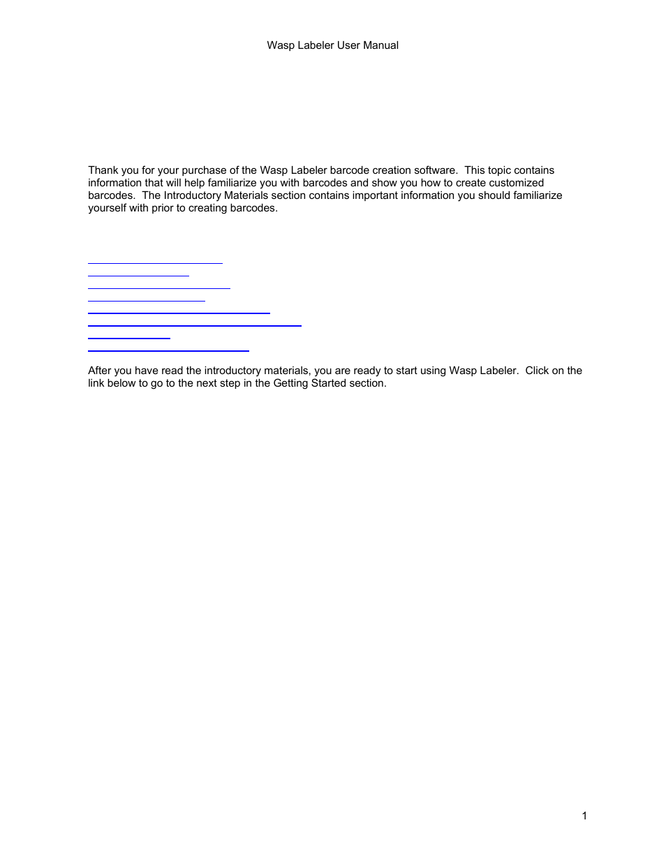 Chapter 1 - getting started, 1 introduction | Wasp Barcode WaspLabeler +2D Getting Started User Manual | Page 2 / 51