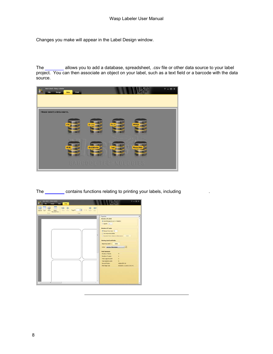 Wasp Barcode WaspLabeler +2D Getting Started User Manual | Page 9 / 51