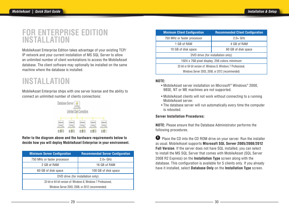 For enterprise edition installation, Installation | Wasp Barcode MobileAsset User Manual | Page 17 / 21