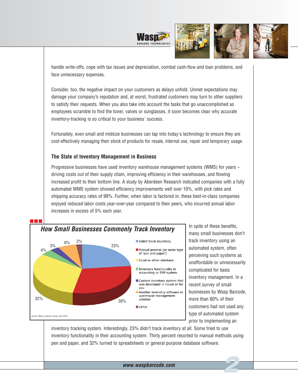 Inventorycontrolwhitepaper0810_3, How small businesses commonly track inventory | Wasp Barcode Inventory Management White Paper User Manual | Page 3 / 8