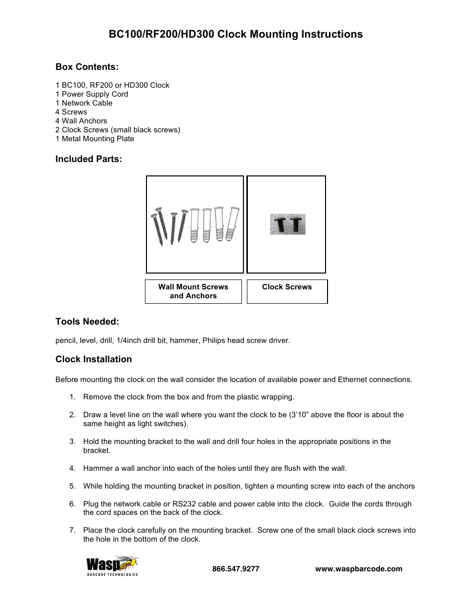 Wasp Barcode HD300 User Manual | 1 page