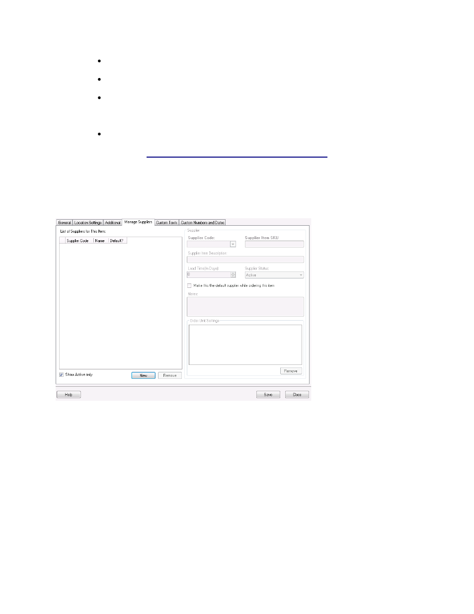 6 manage suppliers tab, Manage suppliers tab | Wasp Barcode Inventory Control User Manual | Page 116 / 518