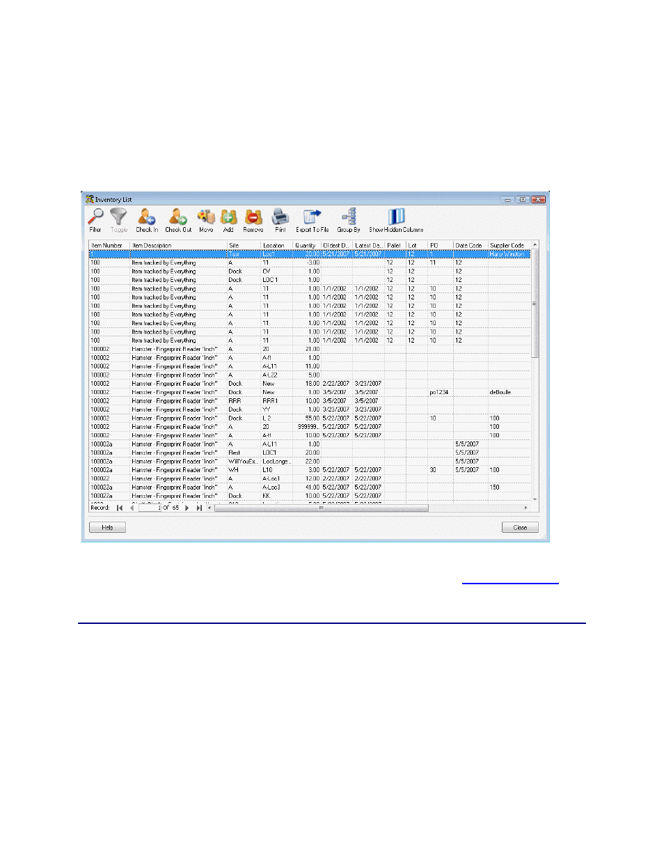 3 inventory list example | Wasp Barcode Inventory Control User Manual | Page 139 / 518