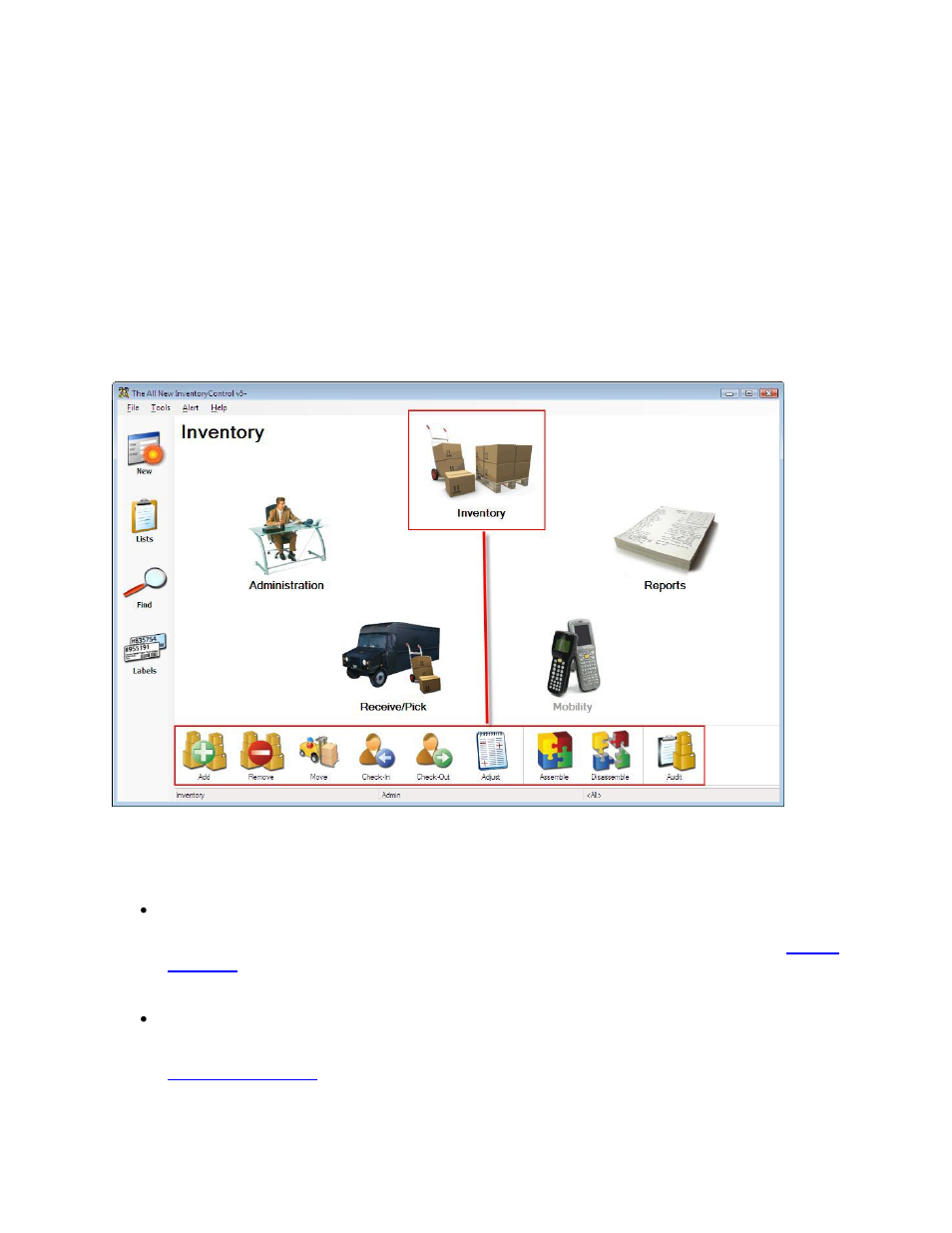 Chapter 9 - inventory, 1 inventory menu, Inventory | Wasp Barcode Inventory Control User Manual | Page 148 / 518