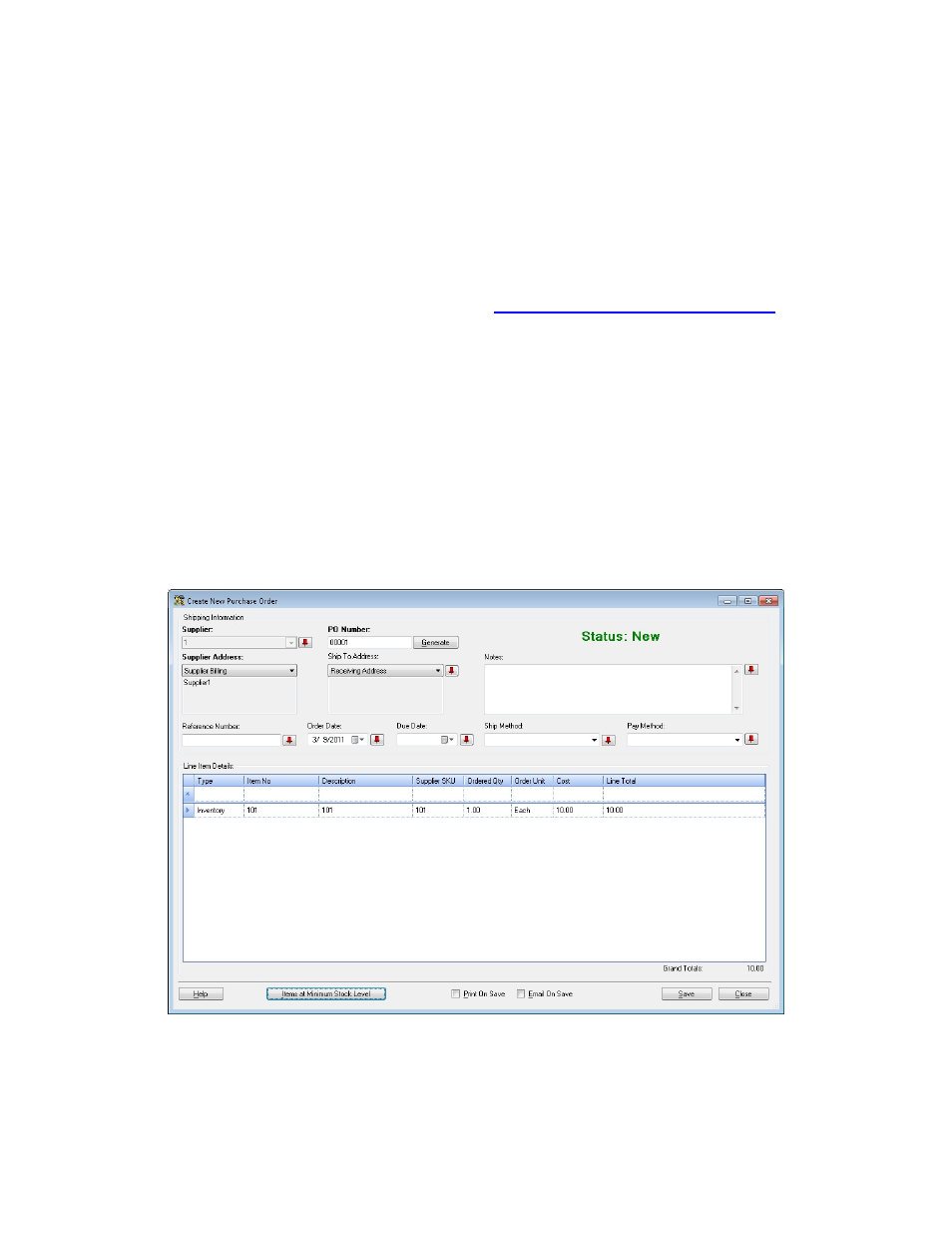 2 creating a new purchase order | Wasp Barcode Inventory Control User Manual | Page 203 / 518