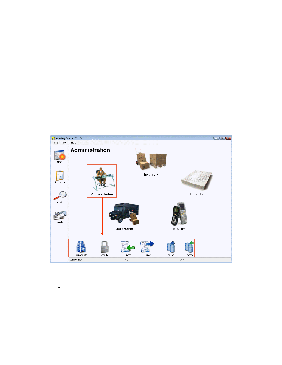 Chapter 15 - administration, 1 administration menu, Administration | Wasp Barcode Inventory Control User Manual | Page 240 / 518