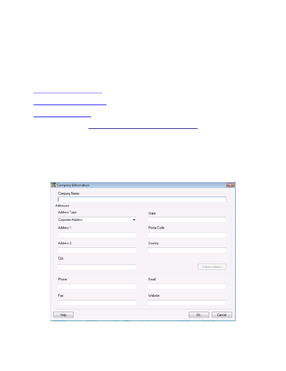 2 company information screen, 1 entering company information, Enter company information | Wasp Barcode Inventory Control User Manual | Page 242 / 518