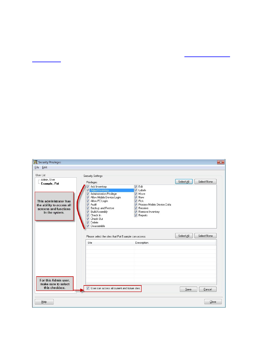 3 setting up security privileges business example, View business examples | Wasp Barcode Inventory Control User Manual | Page 42 / 518