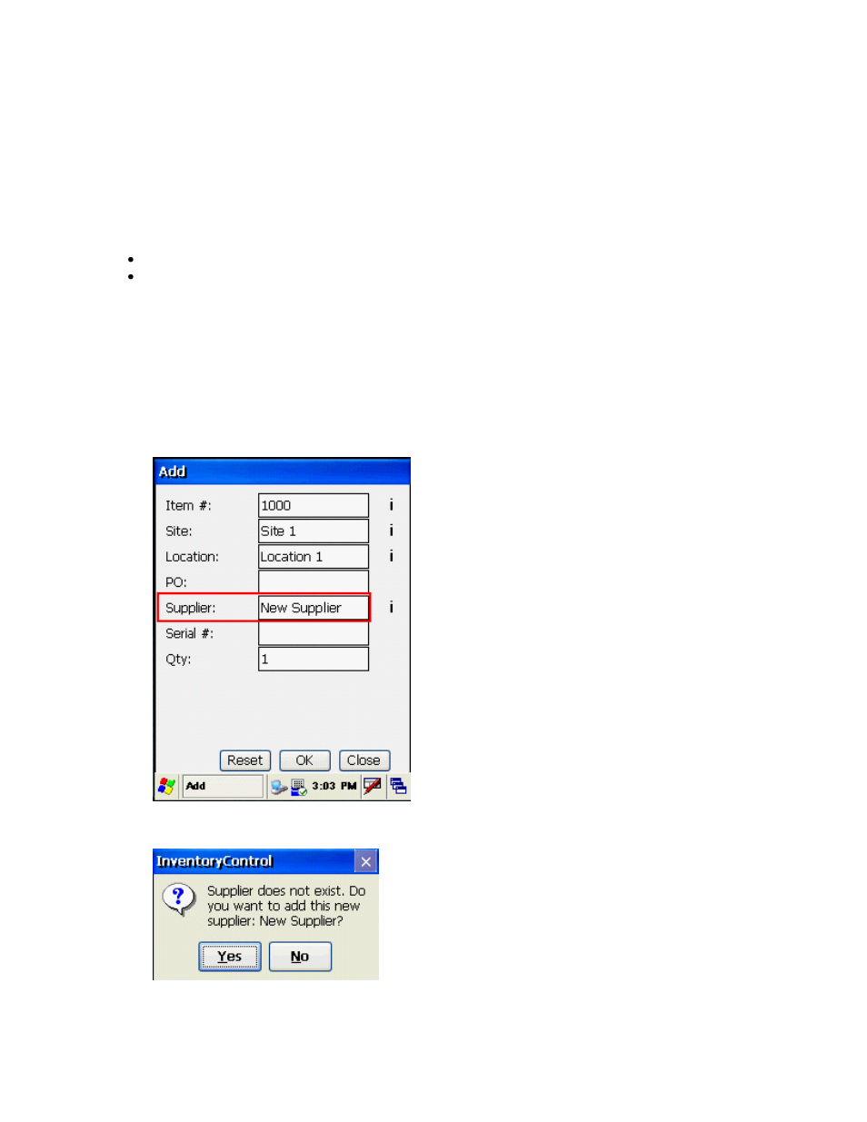 6 windows mobile device - adding new suppliers | Wasp Barcode Inventory Control User Manual | Page 457 / 518