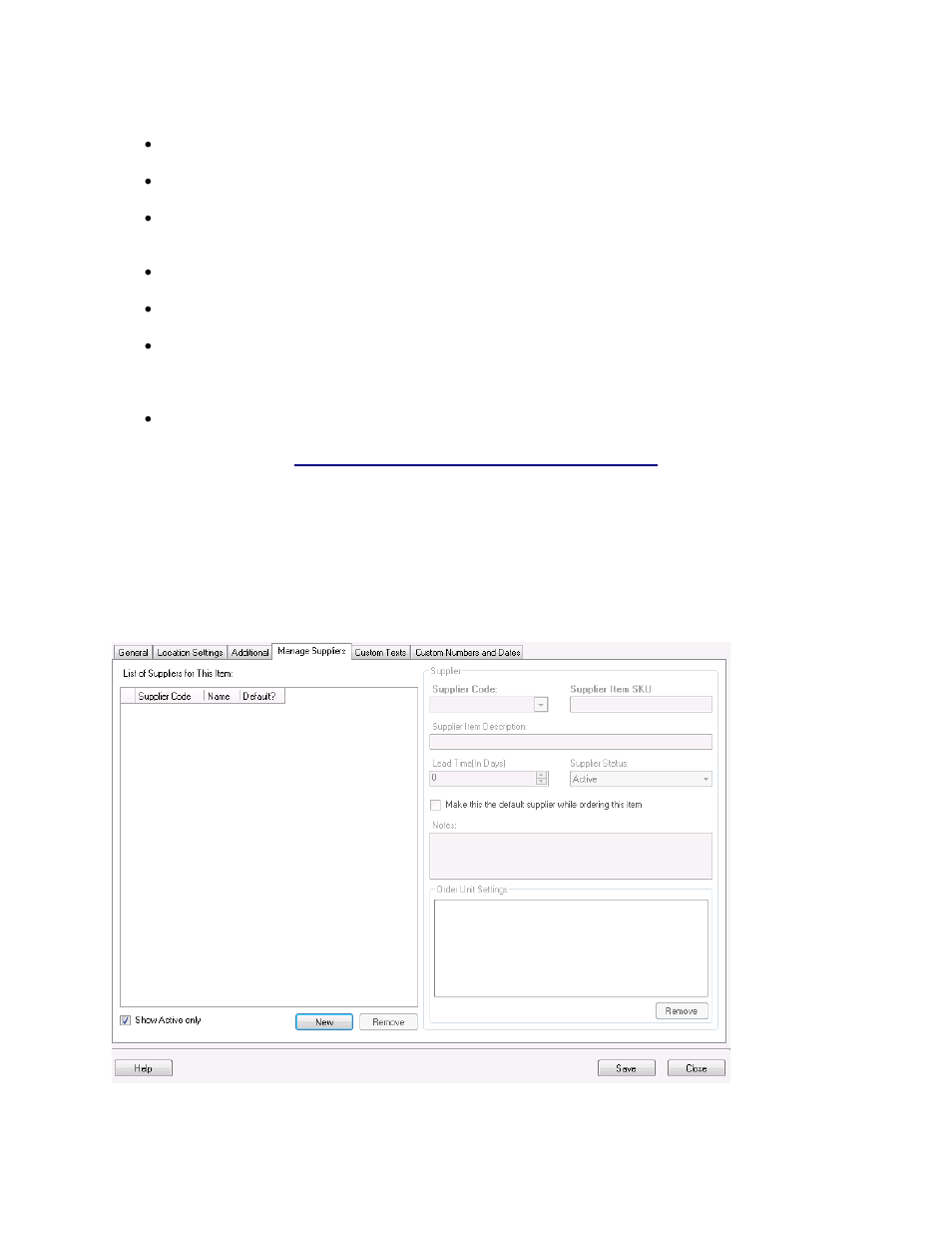 5 manage suppliers tab, Manage suppliers tab | Wasp Barcode Inventory Control User Manual | Page 85 / 518