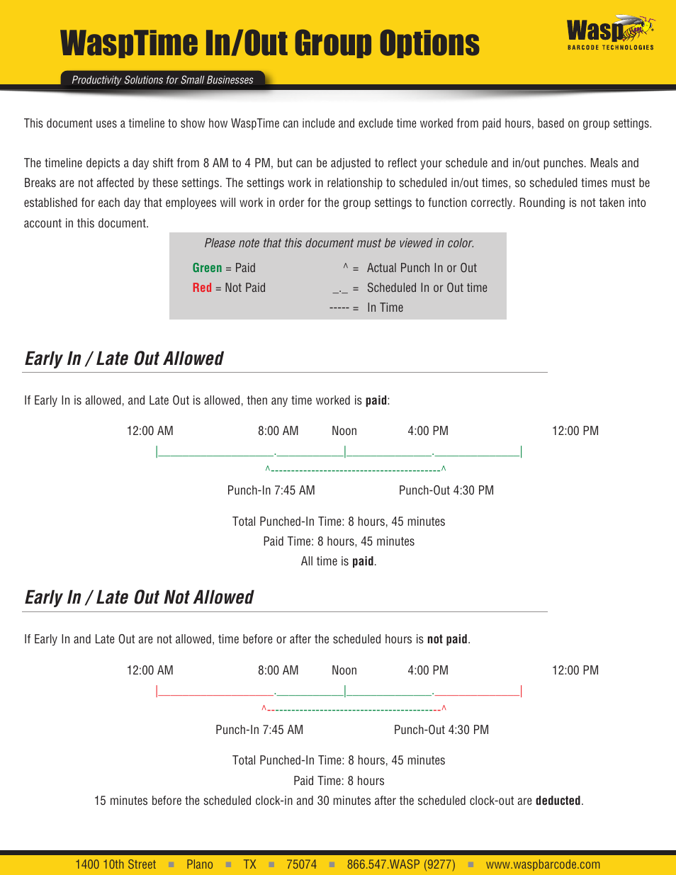 Wasp Barcode WaspTime In/Out Group User Manual | 4 pages