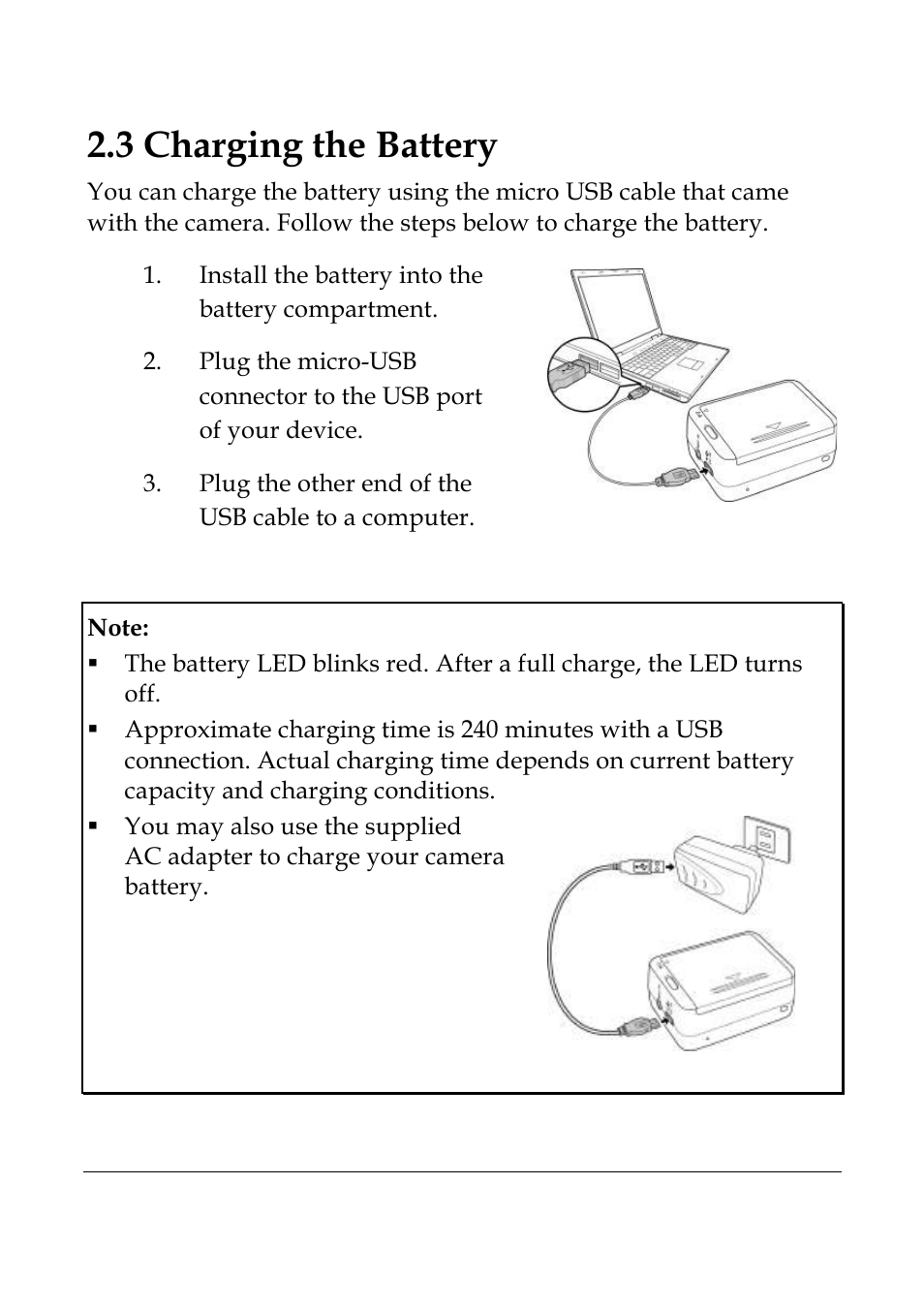 3 charging the battery | WASPcam GIDEON HD Action Camera User Manual | Page 21 / 69