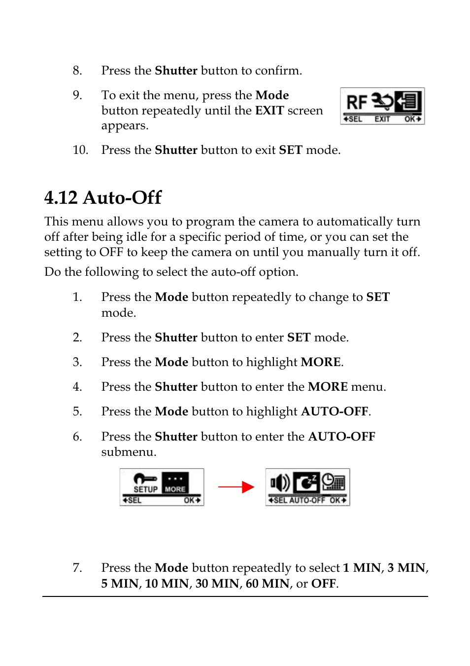 12 auto-off | WASPcam GIDEON HD Action Camera User Manual | Page 52 / 69