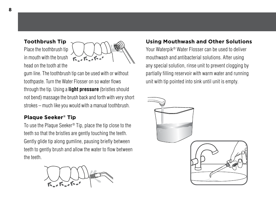 Waterpik WP-260 Owners Manual User Manual | Page 8 / 24