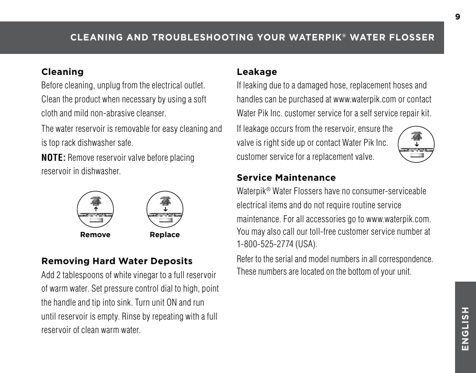 Waterpik WP-260 Owners Manual User Manual | Page 9 / 24