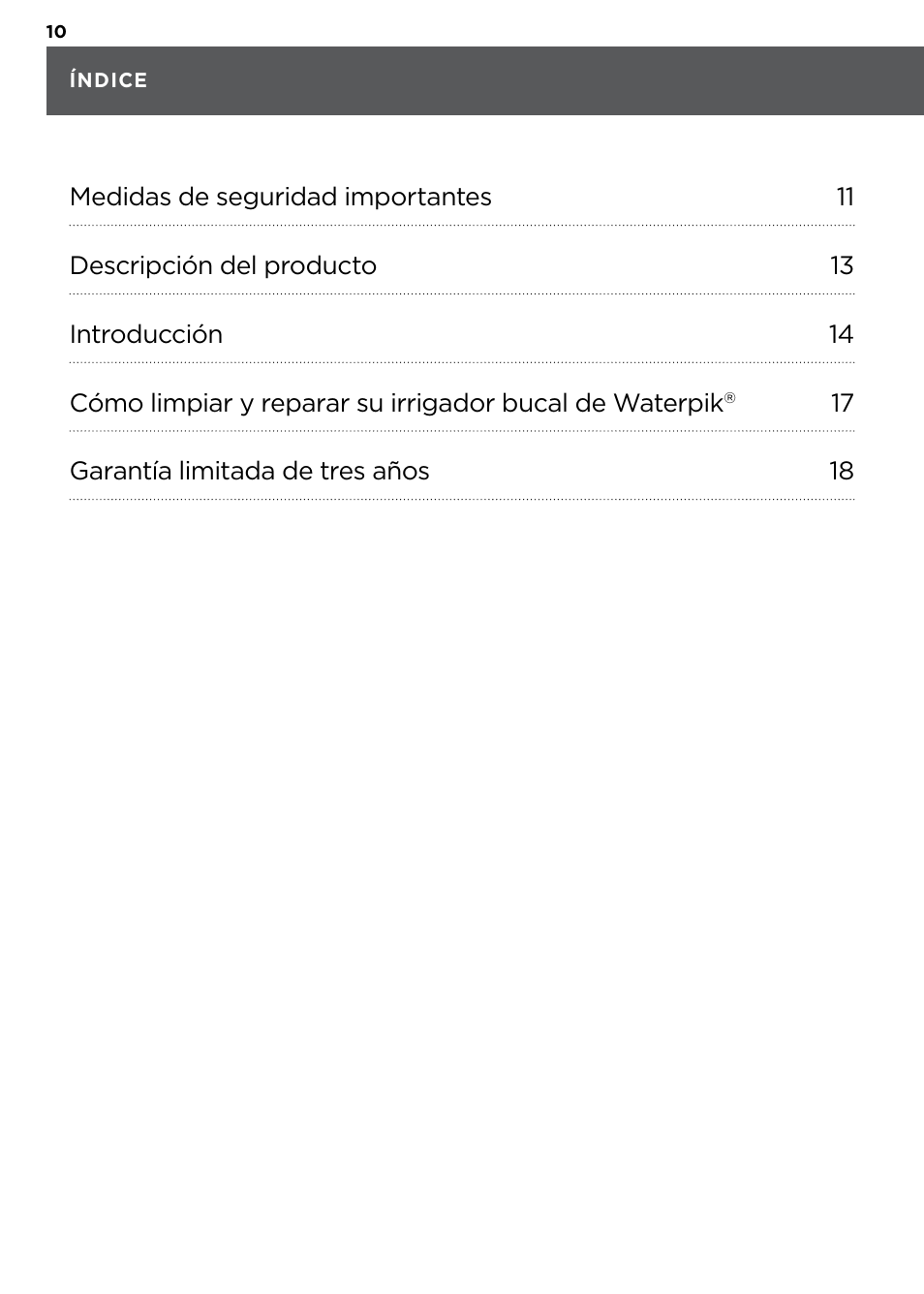 Waterpik WP-100 Owners Manual User Manual | Page 10 / 19